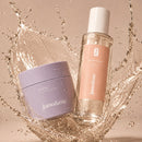 Touch Me Duo in a water splash: 2in1 AHA Body Scrub jar and Dry Touch Body Oil bottle, juno&me