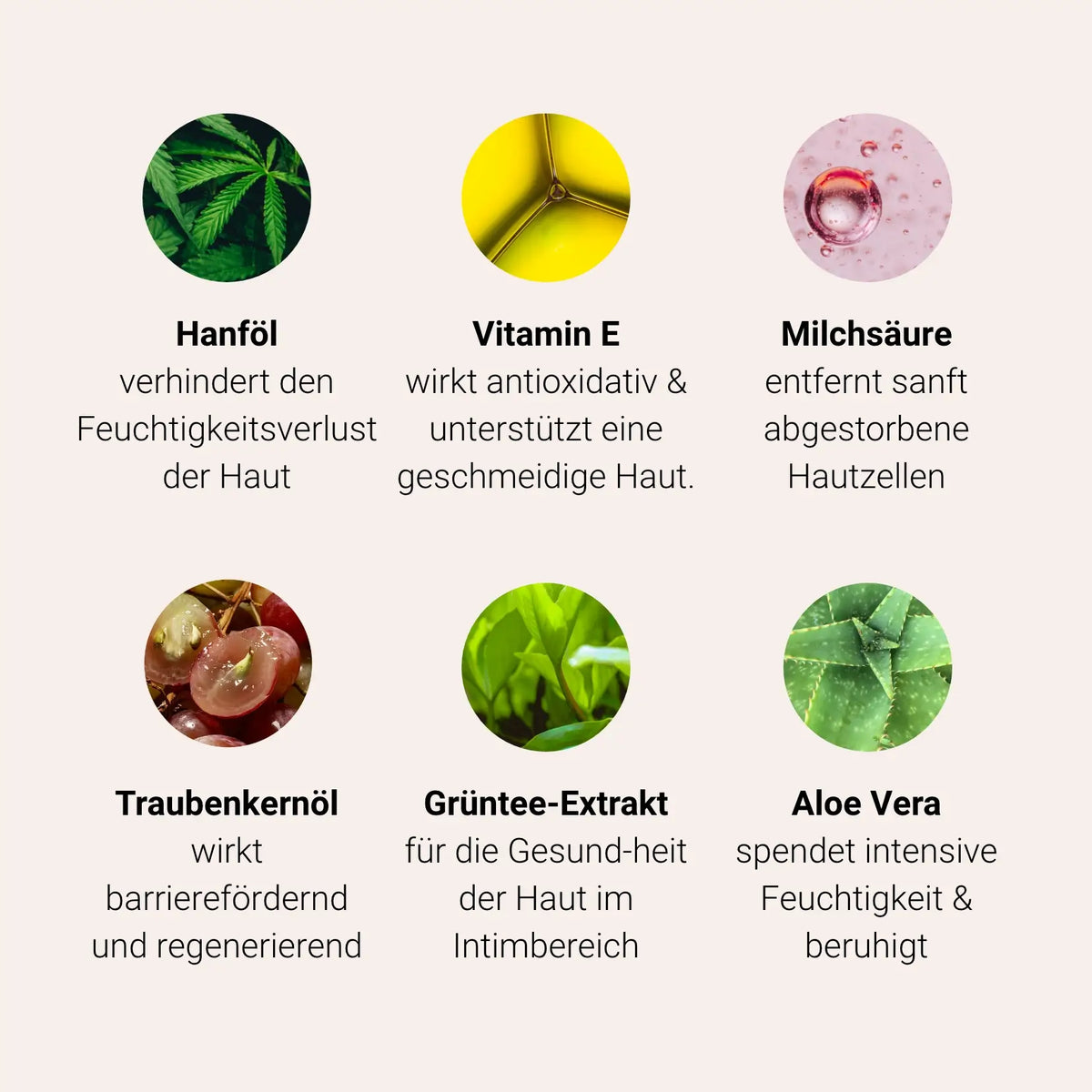 Ingredients in the Glow Below Duo: hemp oil, vitamin E, lactic acid, grape seed oil, green tea extract, aloe vera