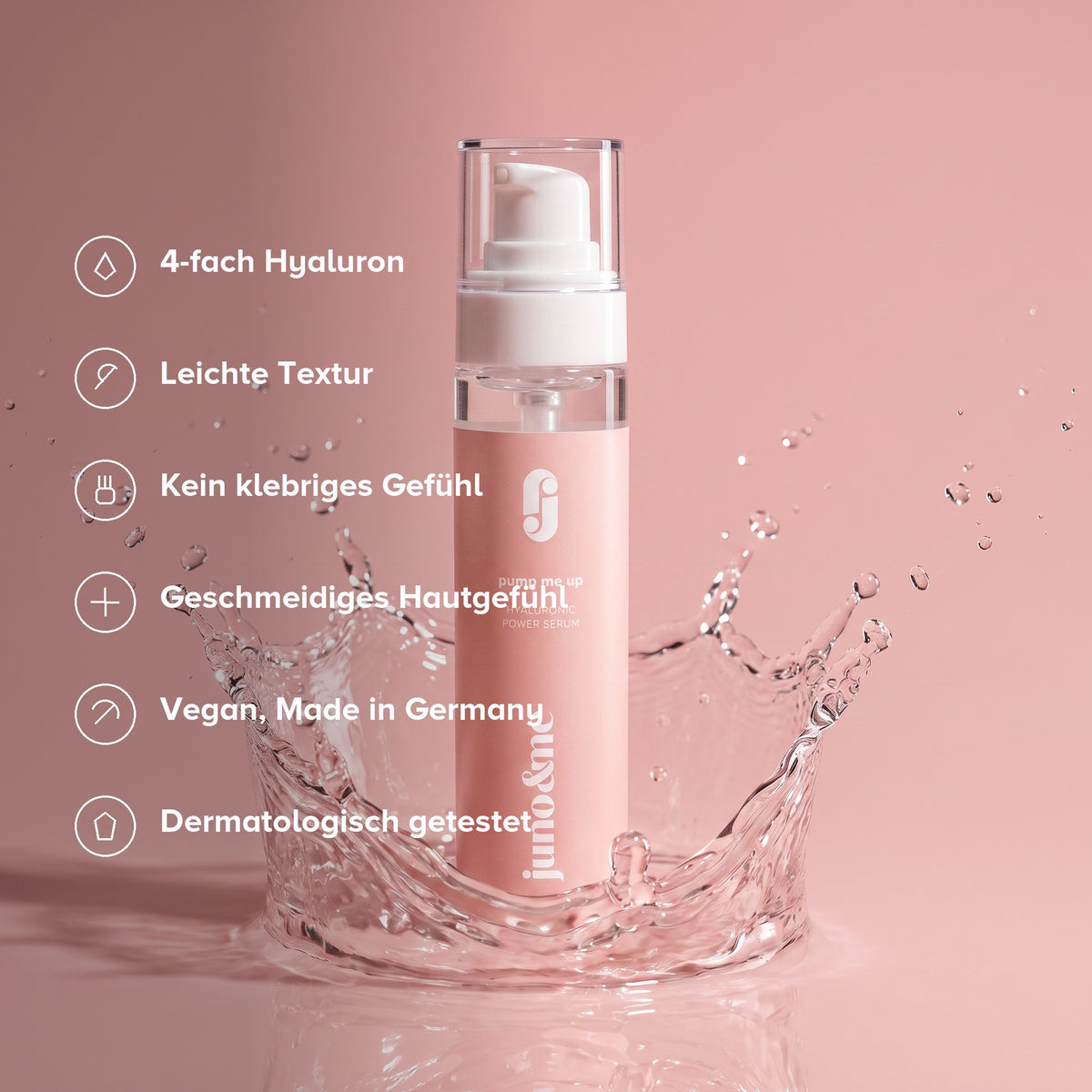 Décolleté Serum: fourfold hyaluronic complex, light texture, no sticky feel, vegan, dermatologically tested